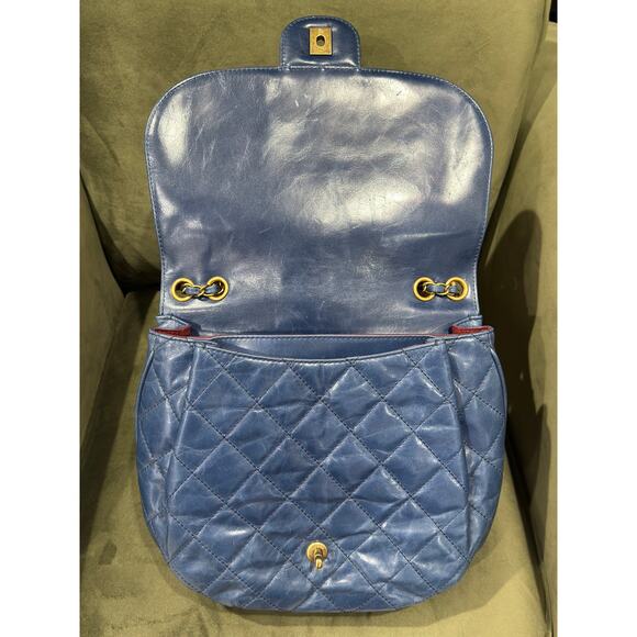 *Authentic* CHANEL - Bubble CC, Large in Blue w/Antique Gold HW - Picture 7 of 8
